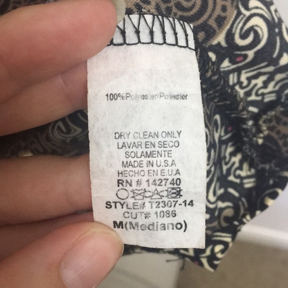 Blush Boutique | Black Print Faux Wrap Top - Picture 6 of 7